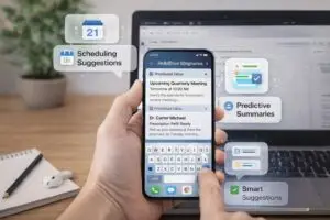 Everyday AI tools inside email and calendar apps organizing daily tasks and schedules