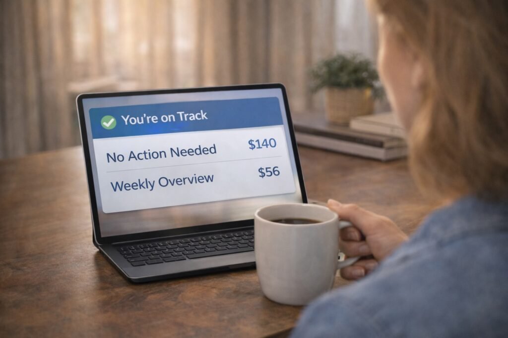 Everyday AI providing calm spending insights without stress