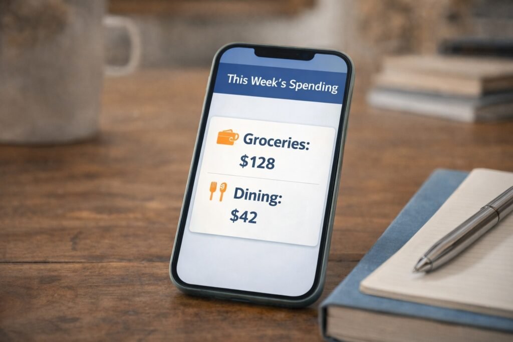 Everyday AI showing simple spending awareness without complex budgeting