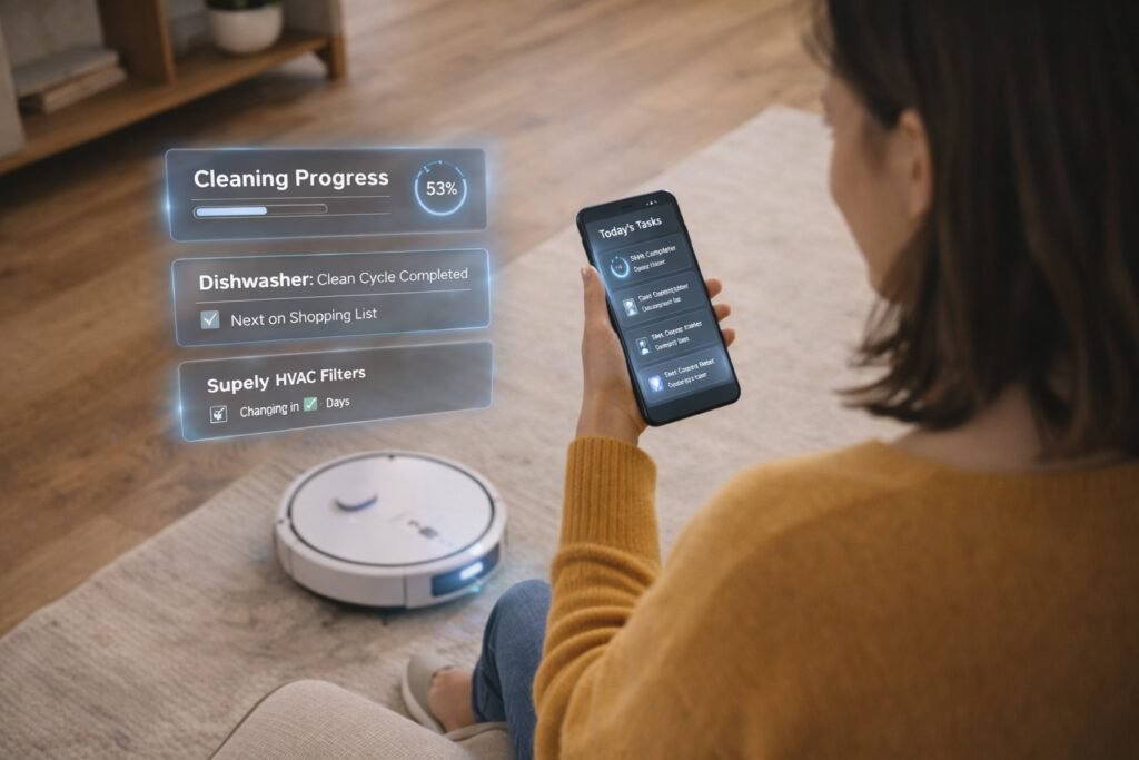AI home management providing safety alerts and activity monitoring