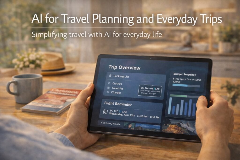 AI for everyday life assisting with travel planning and trip organization