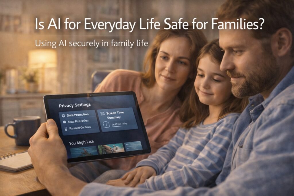 AI for everyday life used safely with privacy and family-friendly settings